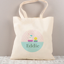 Easter Bunny Chick Personalized Tote For Kids