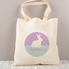 Easter Polka Bunny Personalized Tote For Kids