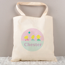 Easter Chick Egg Personalized Tote For Kids