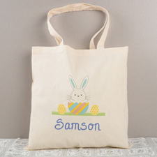 Easter Bunny Egg Personalized Tote For Boys