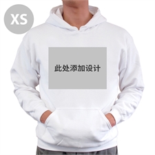 定制个性化白色套头q帽卫 XS? width=