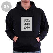 定制照片黑色套头q帽卫 XS? width=